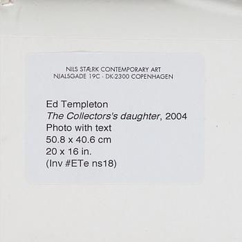Ed Templeton, photograph 2004 signed on verso.