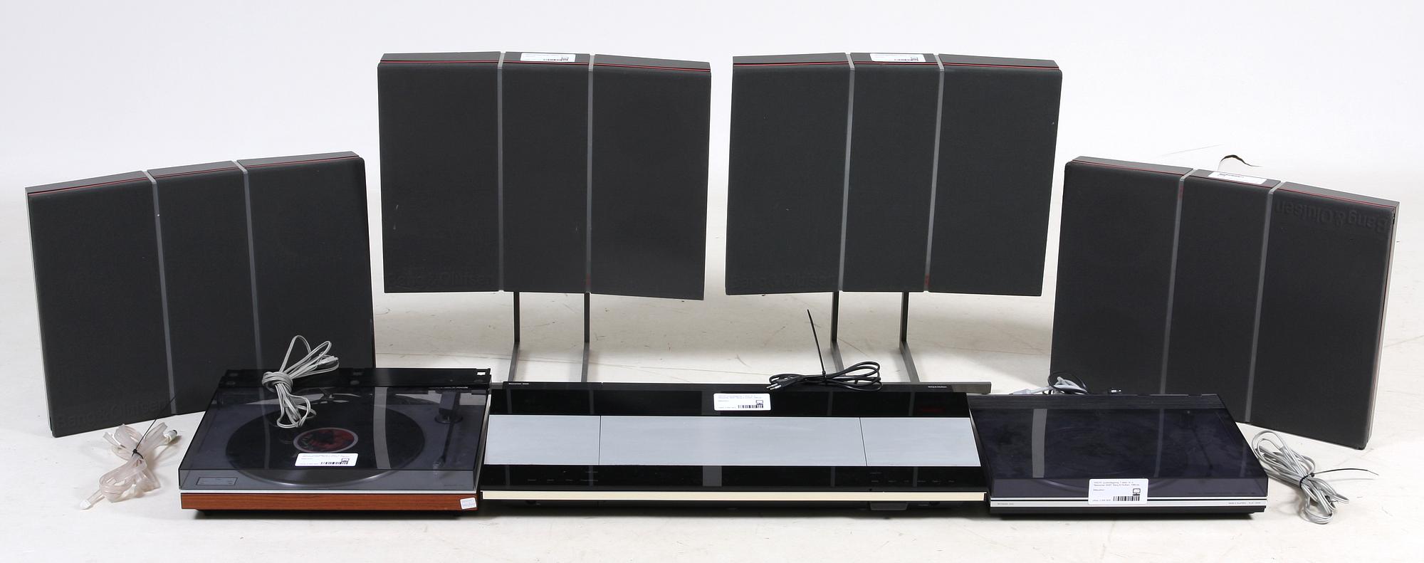 LJUDANLÄGGNING, 7 delar, bl. a. "Beocenter 9000", Bang & Olufsen, 1980-tal.