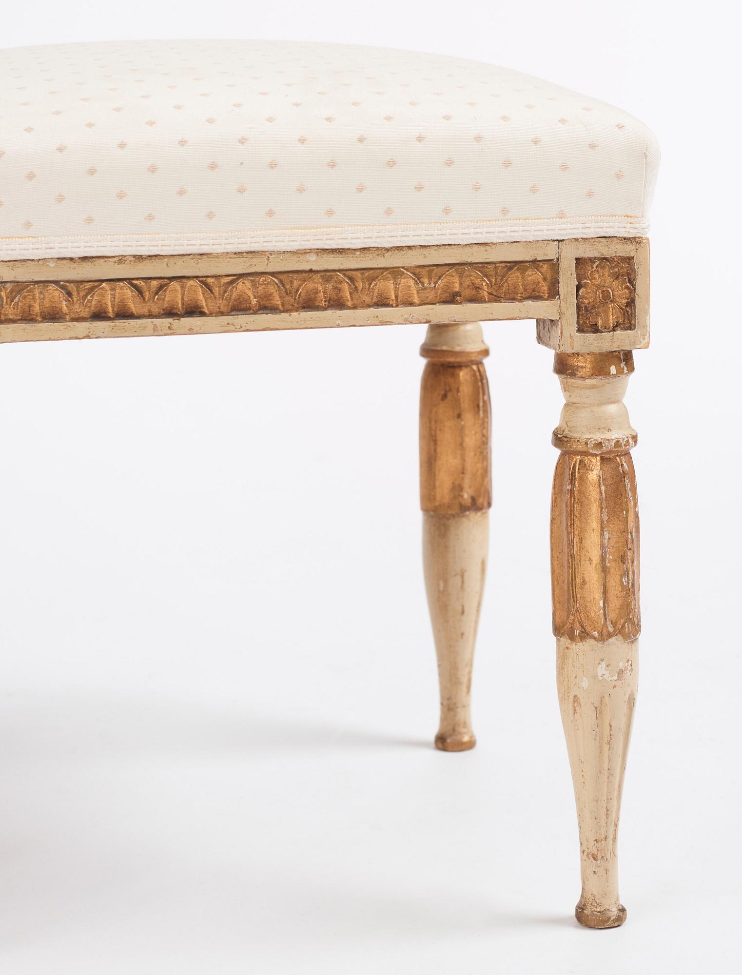 A pair of late Gustavians stools, late 18th century.