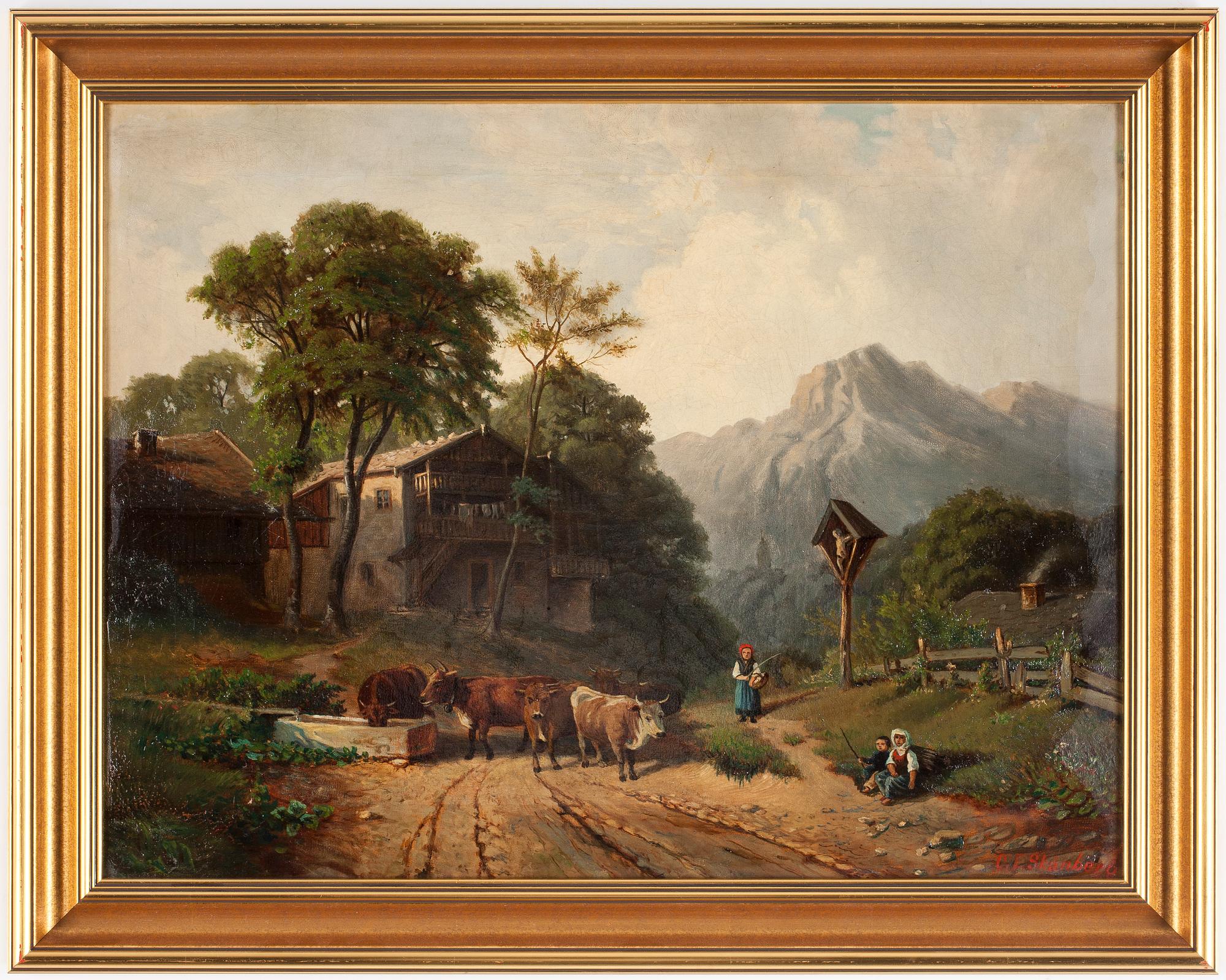 OKÄND KONSTNÄR 1800-TAL, olja på duk, bär signatur C.E Skånberg.