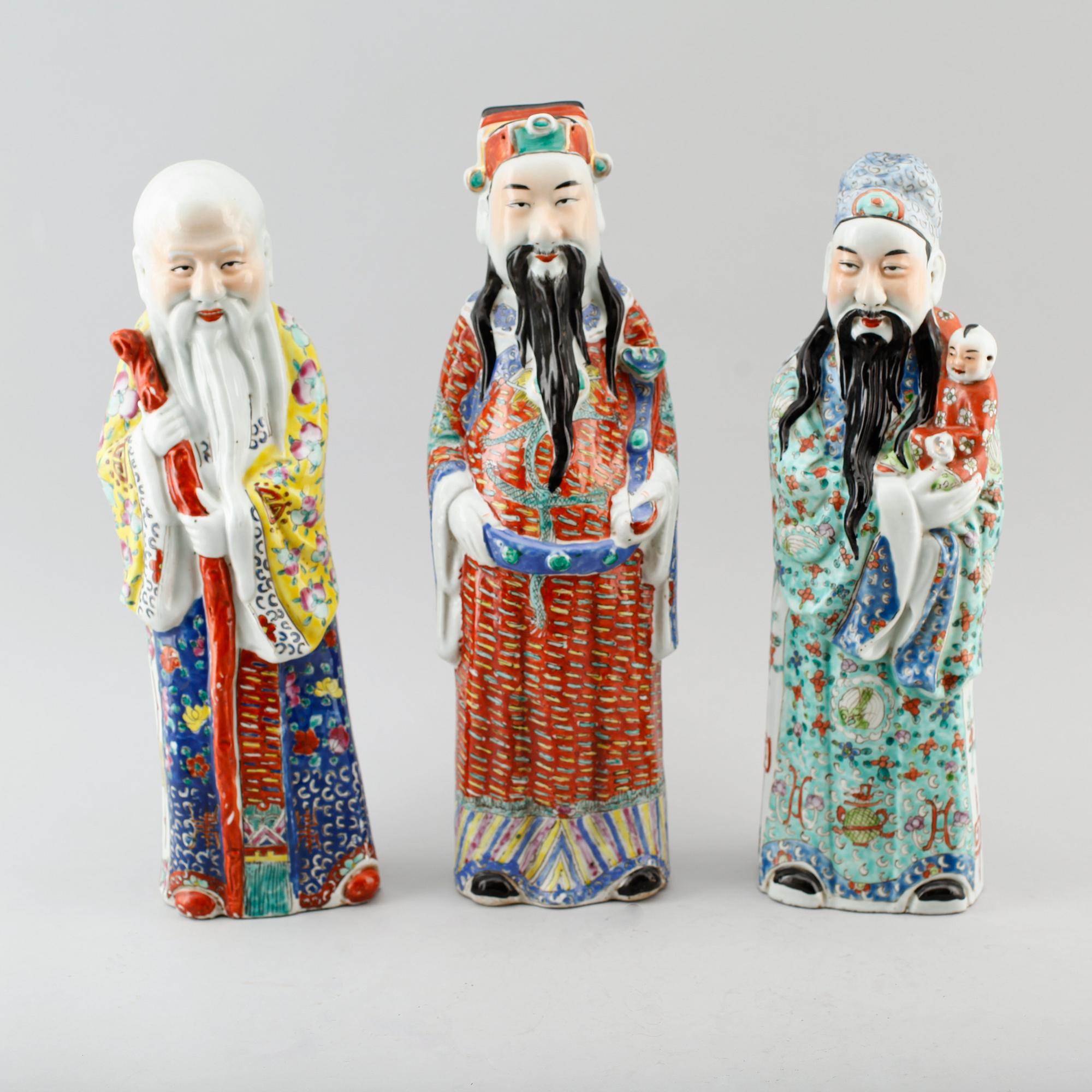 FIGURER, 3 st, Kina, 1900-talets mitt.