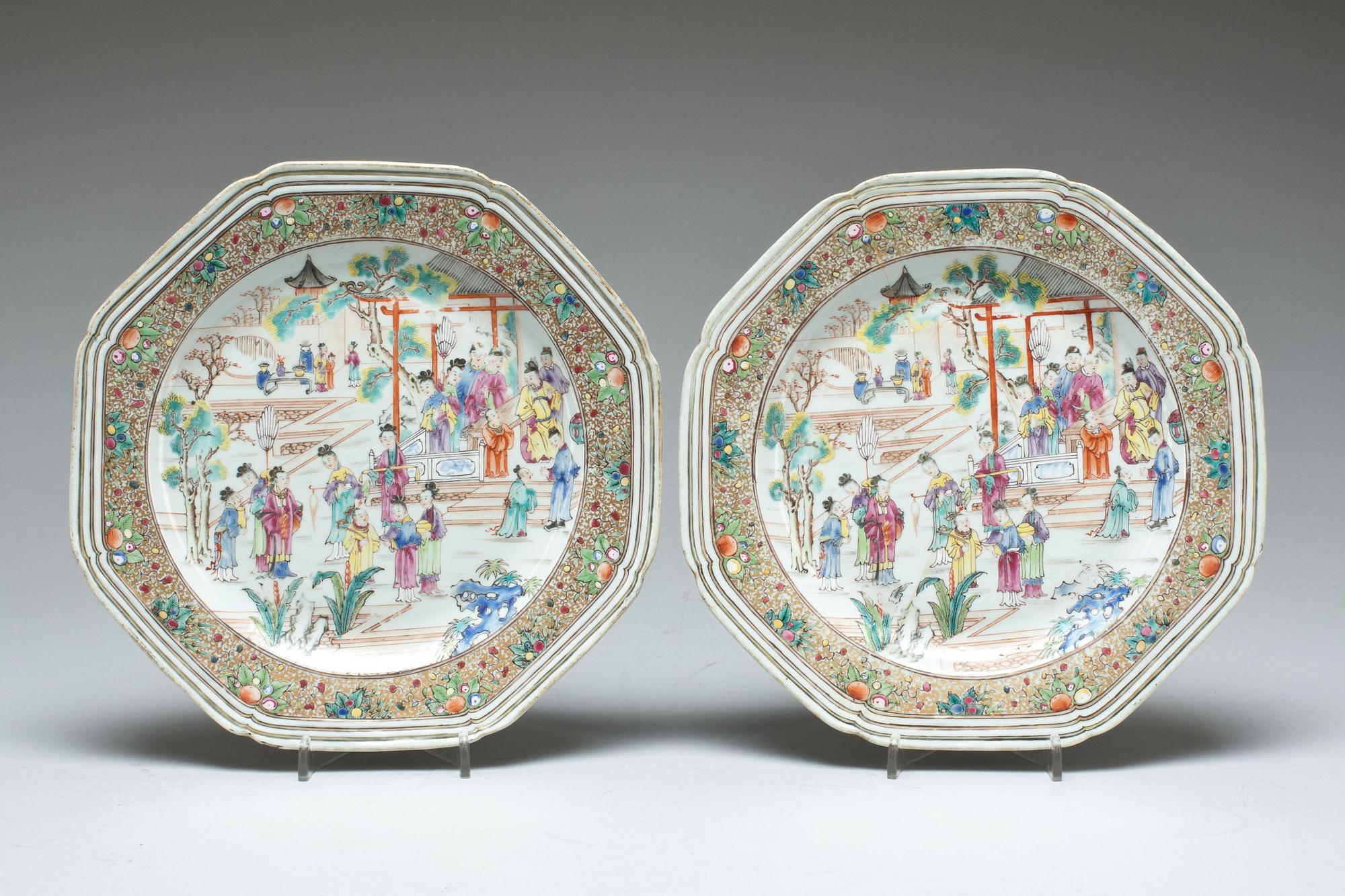 FAT, porslin, 2+2 st. Kina, 1800-tal.