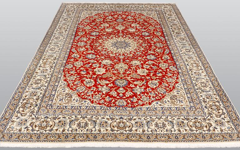 A carpet, Nain part silk so called 9LAA, ca 317 x 202 cm.