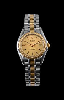 NAISTEN RANNEKELLO, Tudor Monarch (Rolex). Kultaa, teräs. ref. 15833, no 690541.