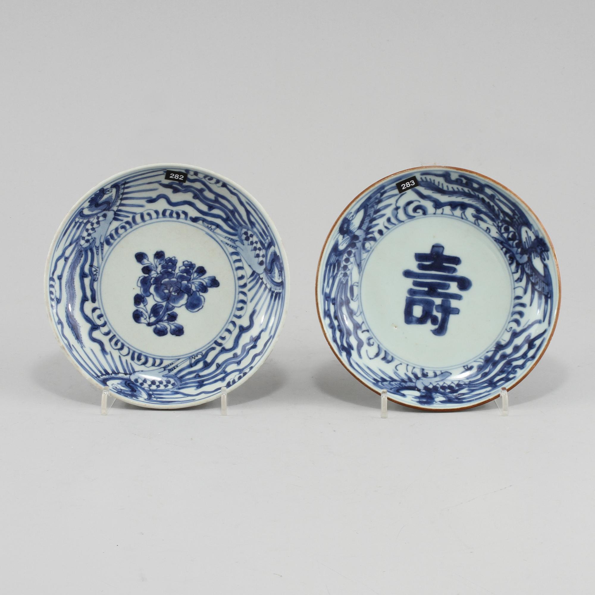 FAT, 2 st, porslin, Kina, Kangxi (1662 - 1722).