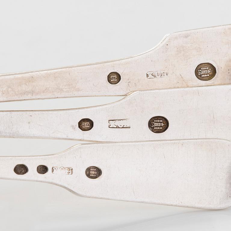 A 124-piece set of Danish silver cutlery, maker's mark of K. C. Hermann, Copenhagen,  1914-36, main part marked in 1914.