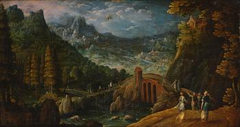 705. Tobias Verhaecht, Wide landscape with Herse and her maidservants discovered by Mercury on the way to the Temple of Minerva.