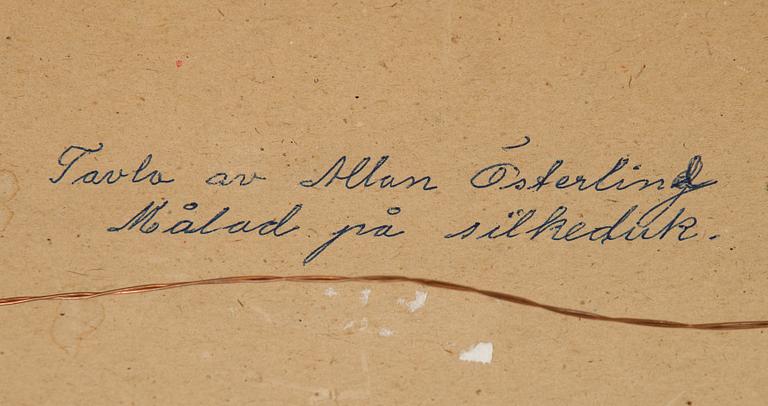 Allan Österlind, waterciolour on silk, signed.