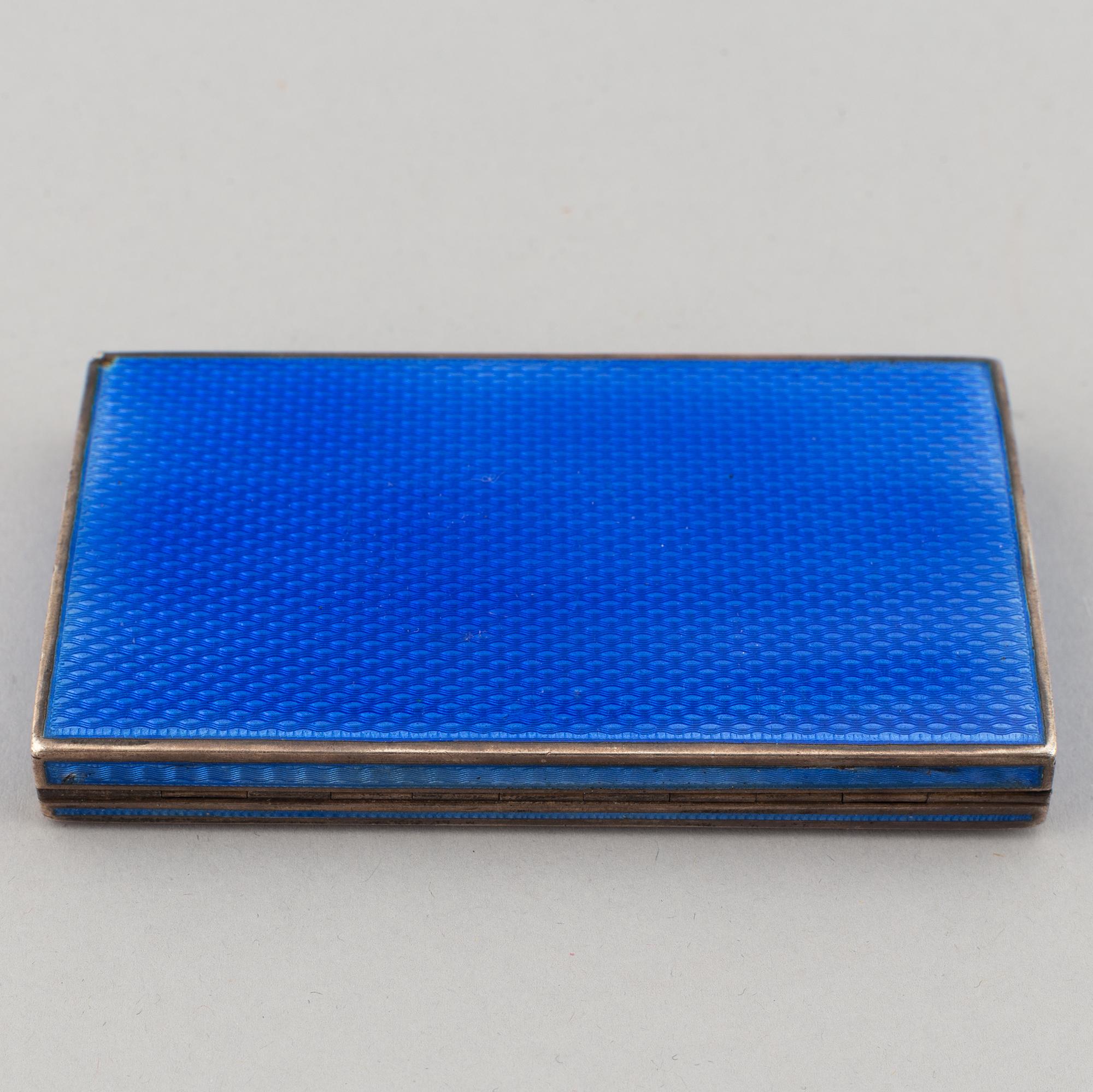 An early 19th century  silver and guilloche enamel box.