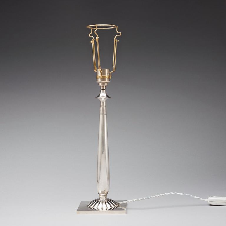 A Just Andersen silver table lamp, Guldsmedaktiebolaget , Stockholm 1928.