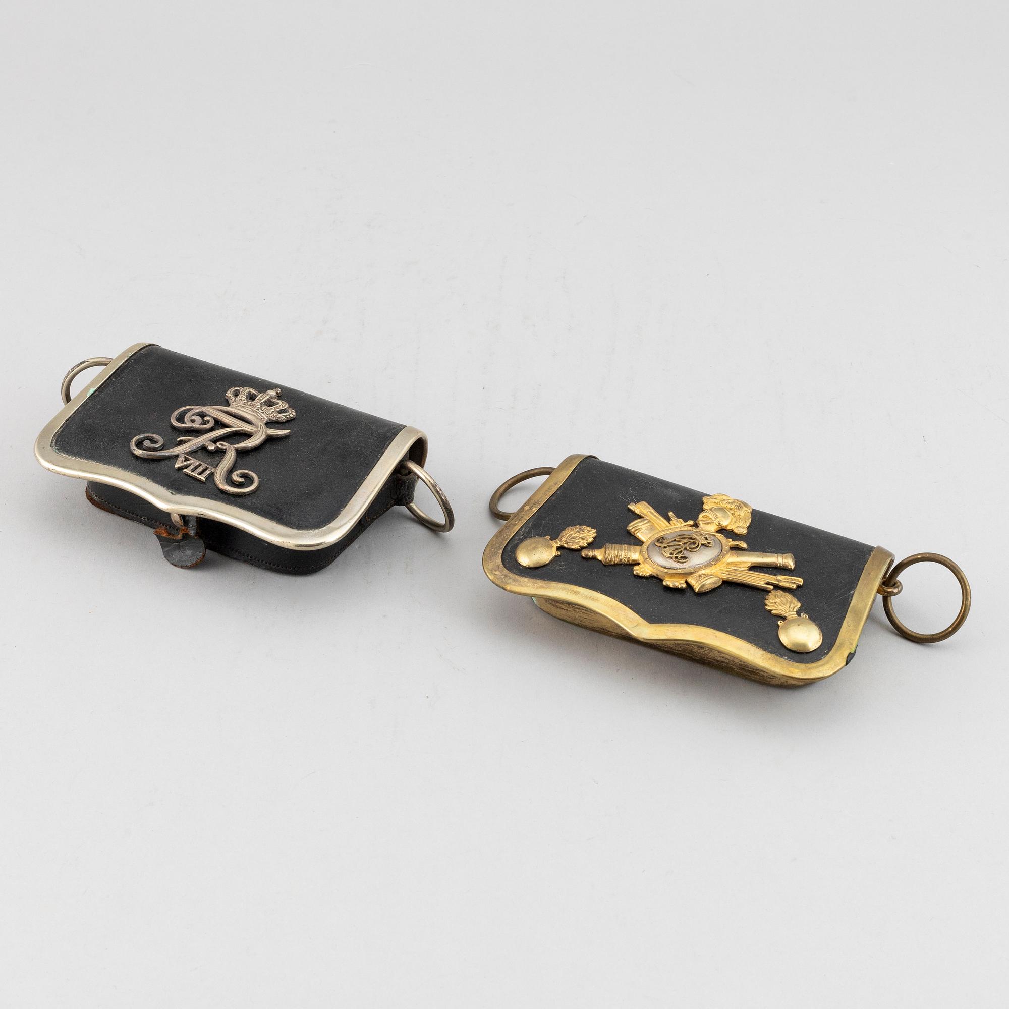 KARTUSCHLÅDOR, 2 st, danska, 1800-tal.