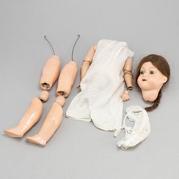 A Composition Girl Character Doll, Belgium, first half of the 20th century.