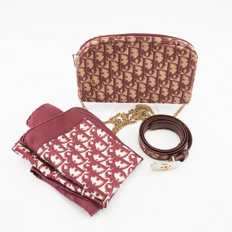 Christian Dior, bag scarf and belt vintage.