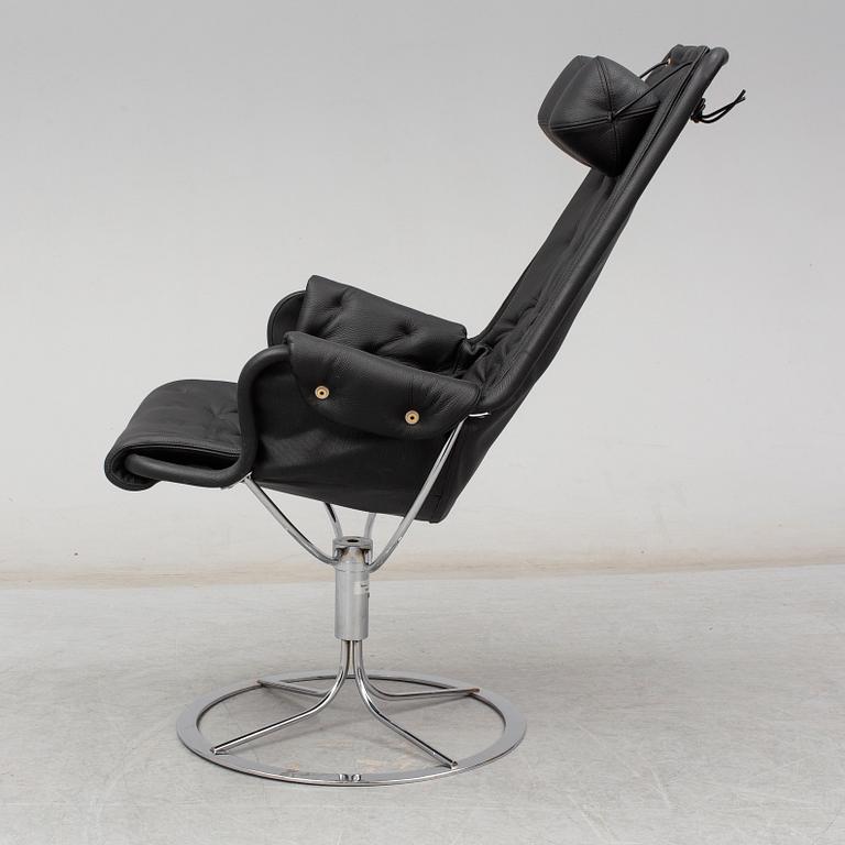 BRUNO MATHSSON, a black leather 'Jetson' easy chair from Dux, 21st Century.