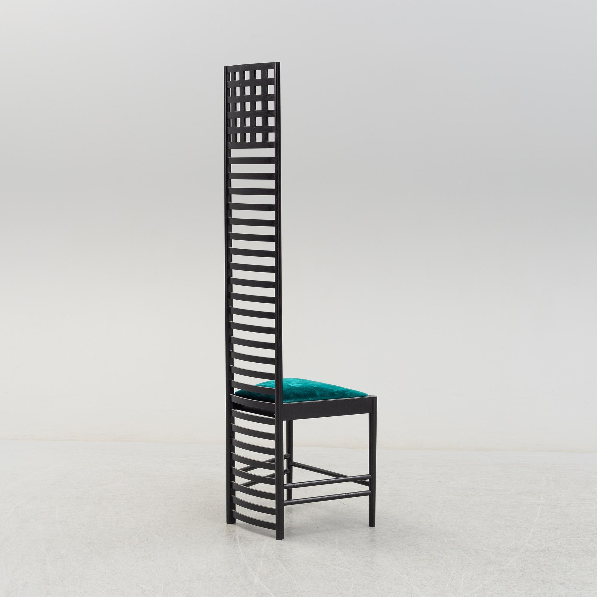 A 'Hill house 1' chair by Charles Rennie Macintosh for Cassina, Italy, designed in 1902, 21st century.