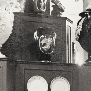 A large Swedish porcelain urn, Gustavsberg, 1866.