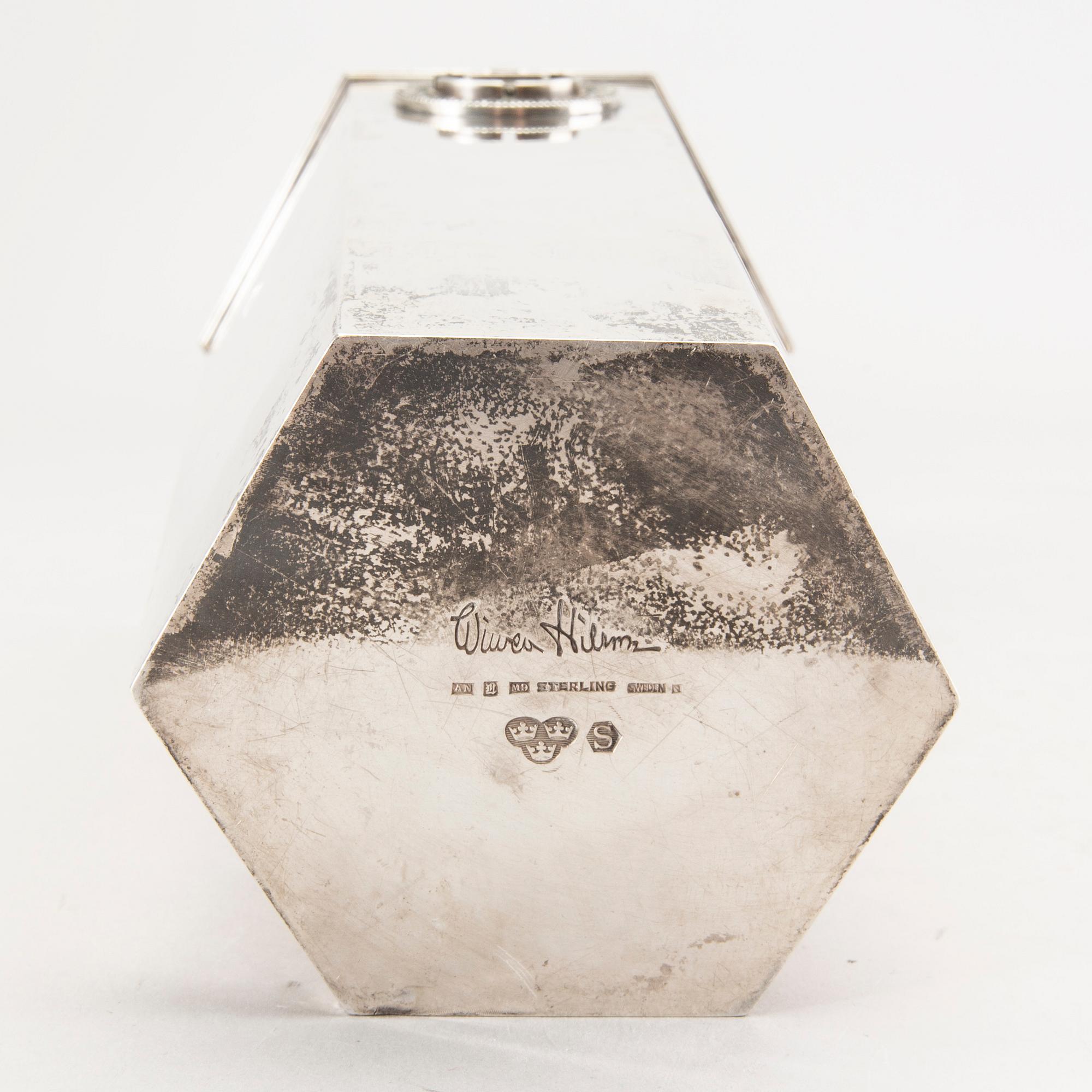 A Swedish 20th century sivler vase mark of Wiwen Nilsson Lund 1962.