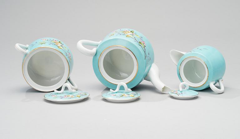 A KUZNETSOV PORCELAIN COFFEE SET, 11 PCS, Dulevo fabrik, 1864-1889 Russia.