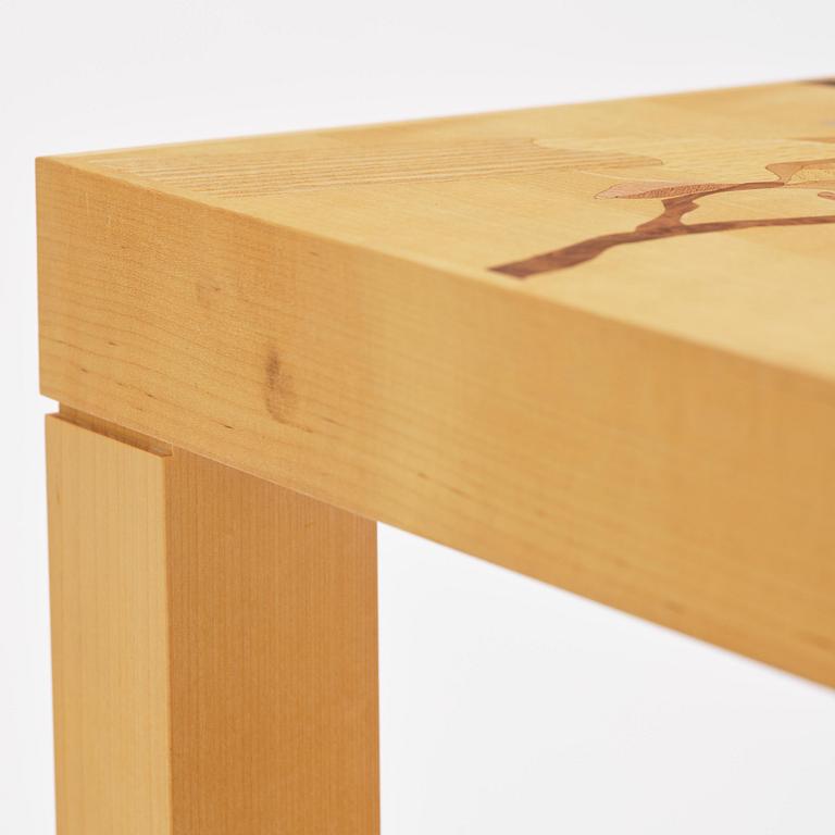 Klara Knutsson, a unique table, "Ornament", executed at Malmstens LiU, Stockholm, 2021.