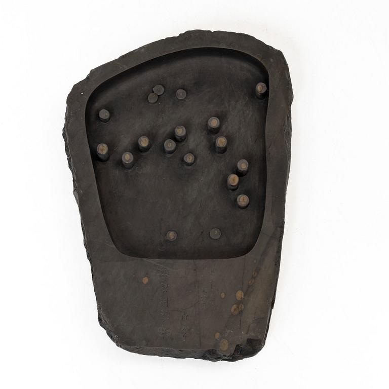 Tuschsten, signerad, Kina, 1980-tal.