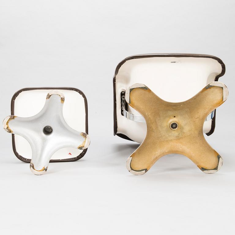 YRJÖ KUKKAPURO, A 1970's 'Carousel' armchair and stool for Haimi Finland.