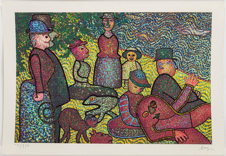 ENRICO BAJ, 10 silkescreens with application, "Baj chez Baj", signed and numbered 52/250.
