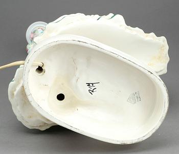 BORDSLAMPA, flintgods, Keramos, Österrike, 1920/30-tal.