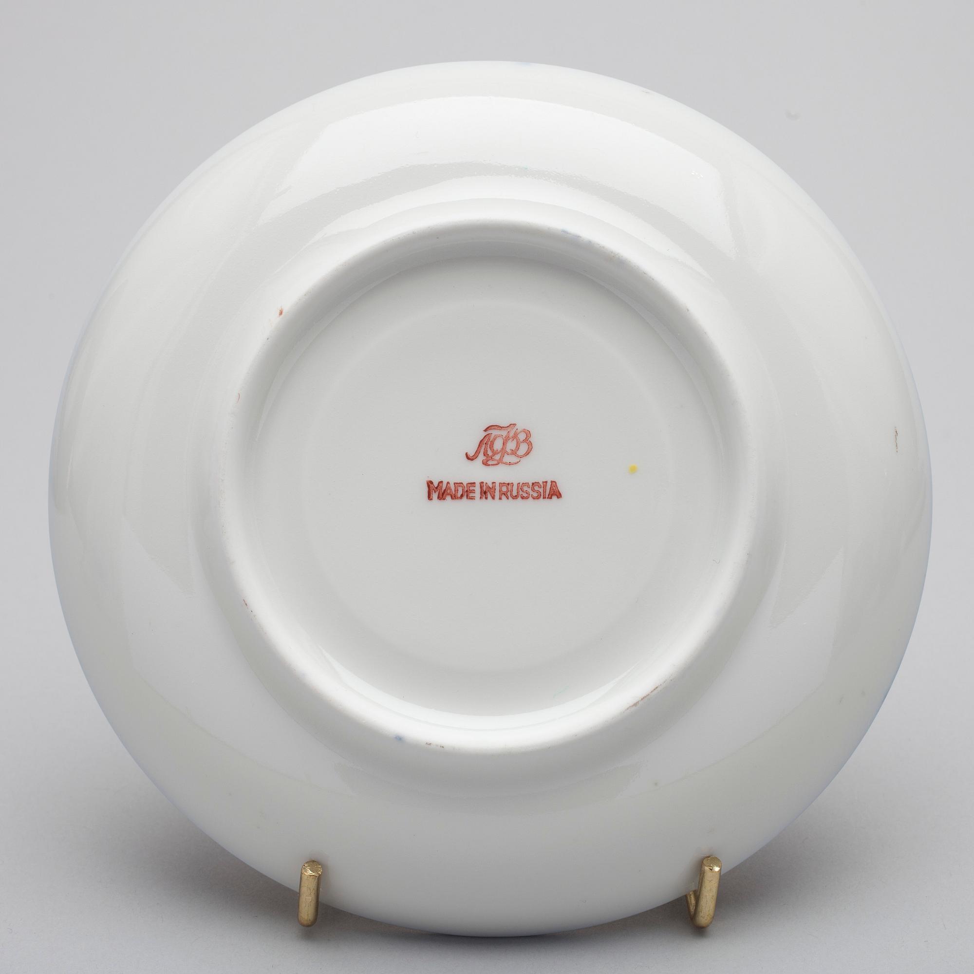 KAFFE- / TESERVIS, porslin, Sovjetunion, 1900-talets slut.