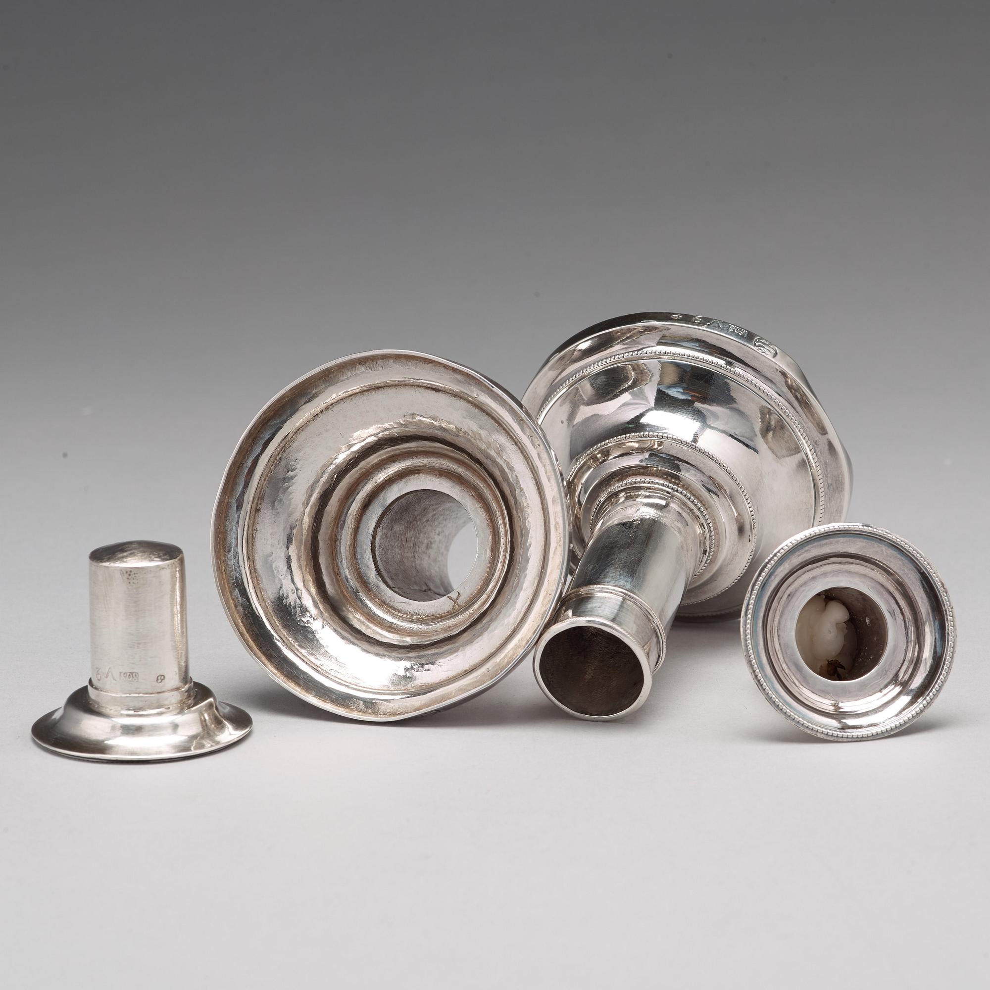 Sven Olson, ljusstakar, ett par, silver, Ängelholm 1803, Gustavianska.