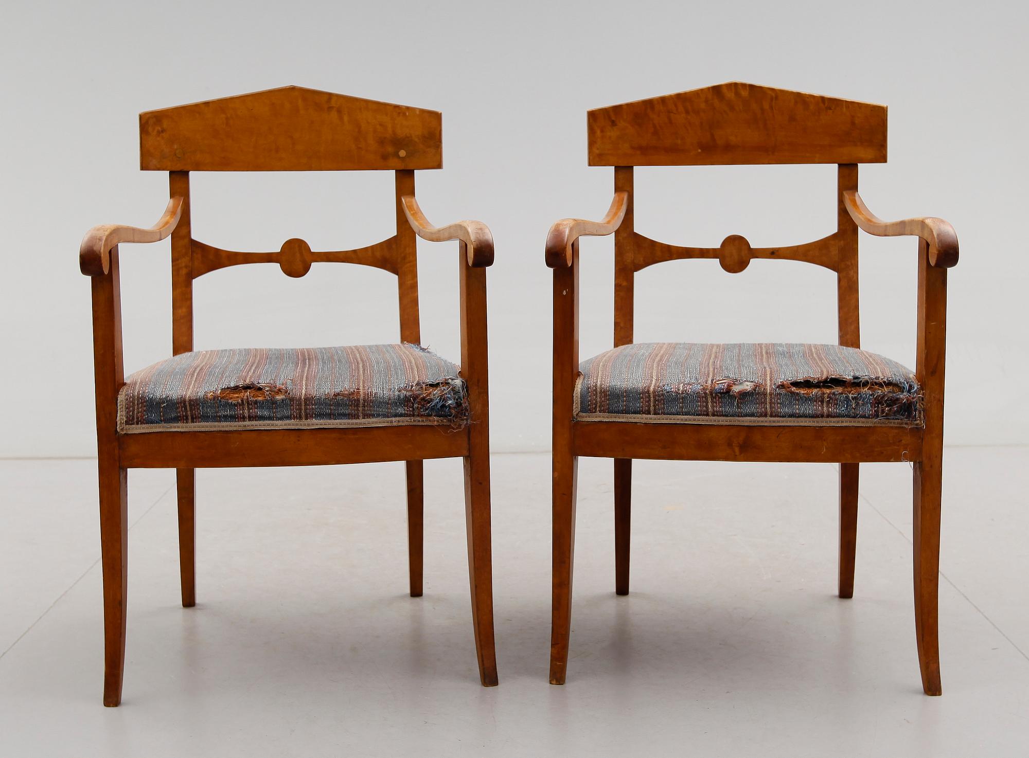 KARMSTOLAR, 1 par, Karl Johan, 1800-talets mitt.