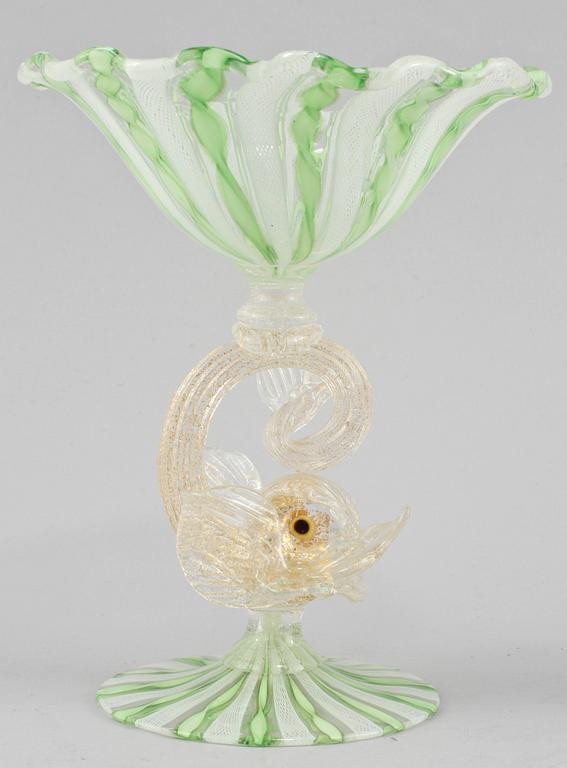 PARTI GLAS, 5 delar, glas, Murano, Italien, 1900-talets andra hälft.