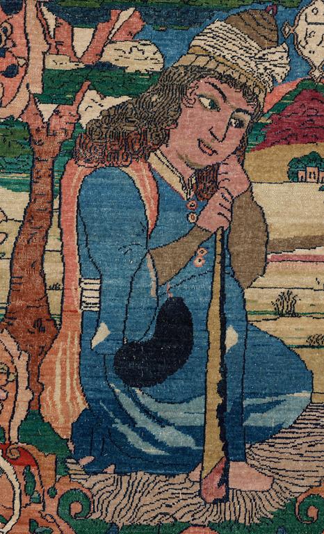 SEMIANTIK ISFAHAN FIGURAL. 214 x 127,5 cm.