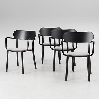 Jonas Lindvall, a set of four chairs, "Hundranian", Stolab, 2018.