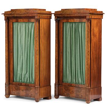 4. A pair of Swedish Empire mahogany bibliothèques, Stockholm, early 18th century.