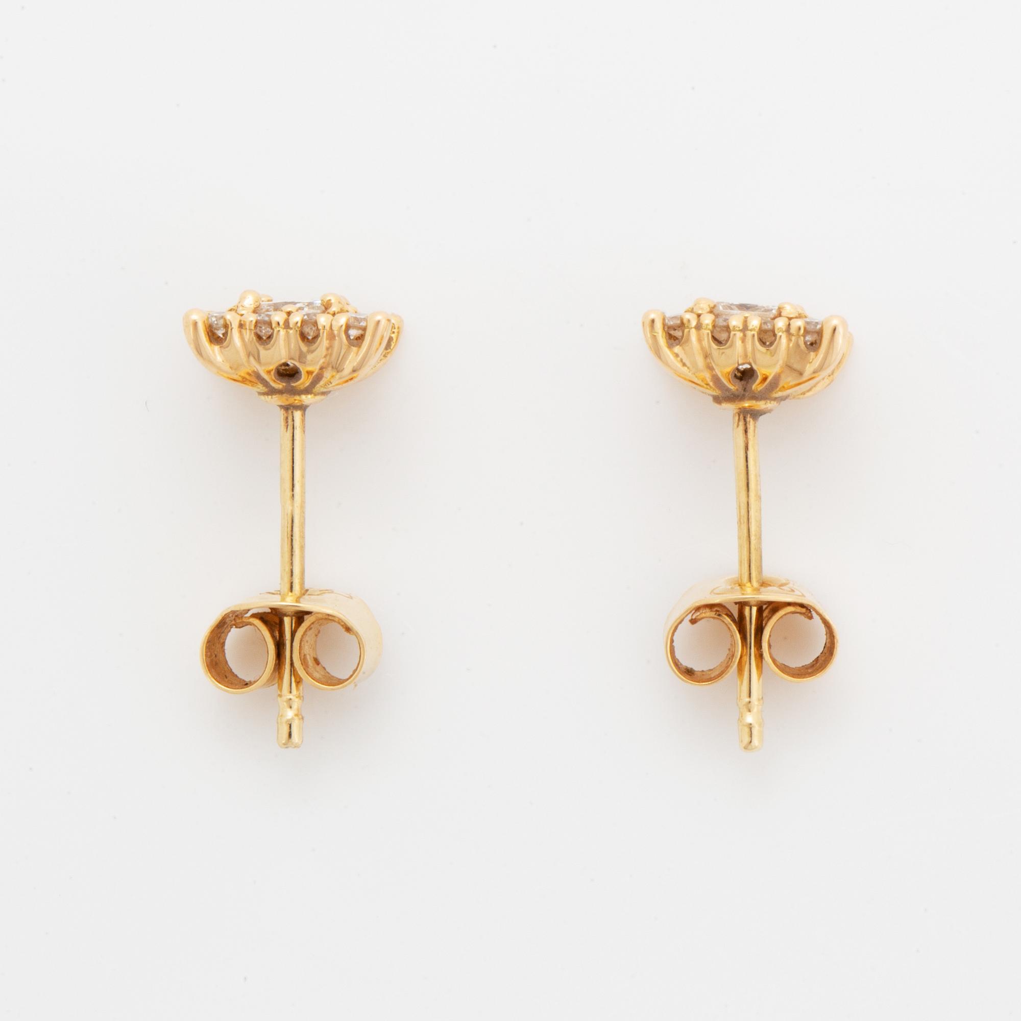 Diamond earrings.