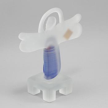 SKULPTUR, glas, Bertil Vallien, Kosta Boda Atelier, signerad, sent 1900-tal.