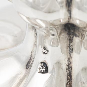 A pair of Austrian silver candelabra, unidentified makers mark, Vienna 1859.