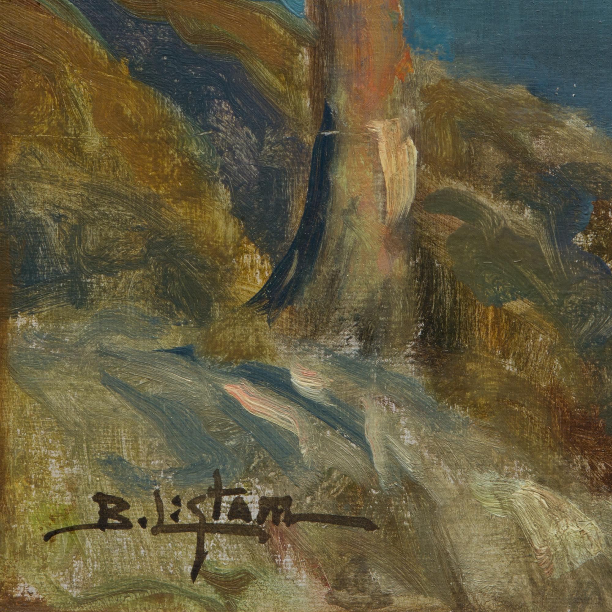 oil on cardboard, signed.