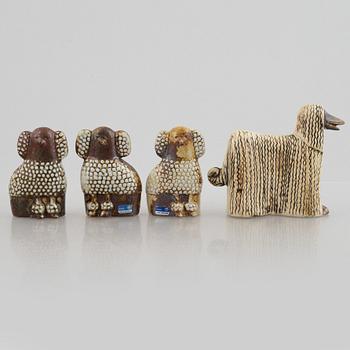 Lisa Larson, figuriner, 11 st, stengods, ur serien "Kennel", Gustavsberg.