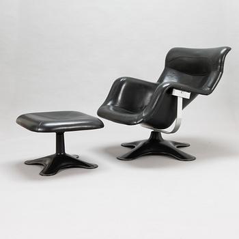 Yrjö Kukkapuro,  A 1970's 'Carousel' armchair and ottoman for Haimi Finland.