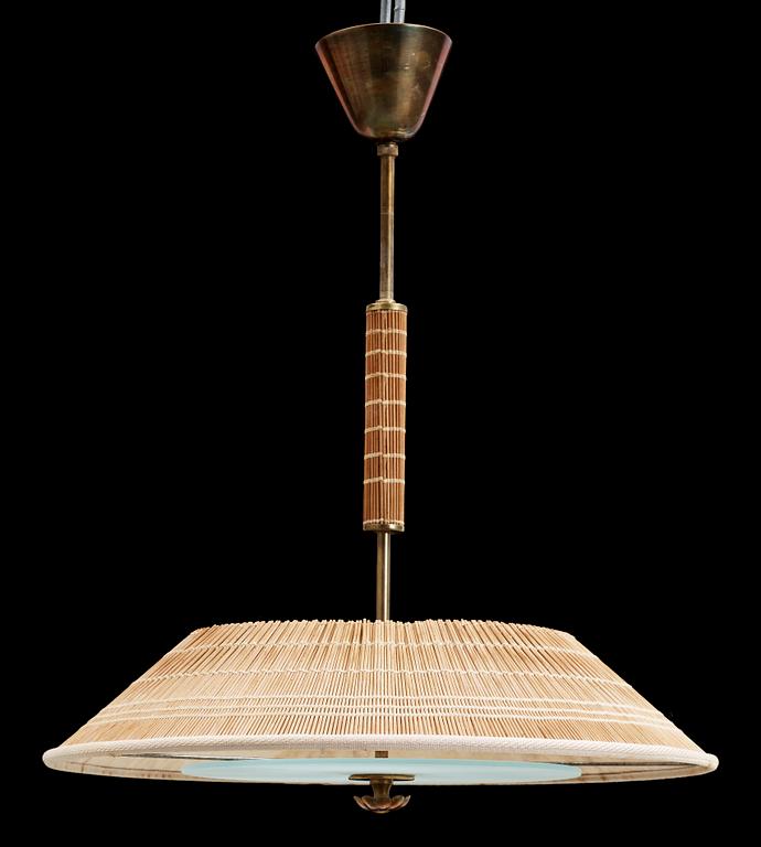 TAKLAMPA, vass och glas, 1900-tal. Höjd ca 59 cm.