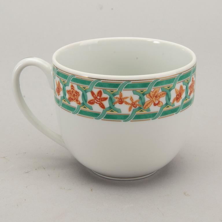 SERVIS, 12 dlr Christofle "Océana vert Gingko", porslin 1900-talets senare del.