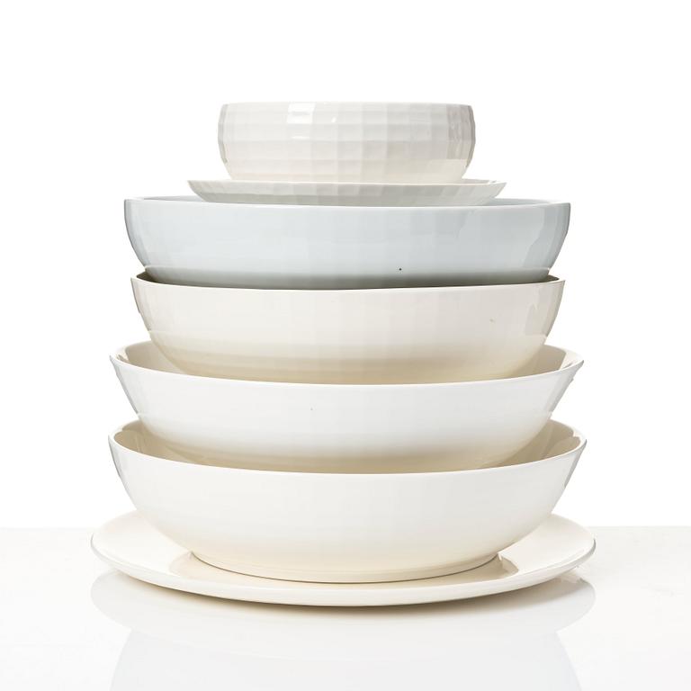 Claesson Koivisto Rune, "Wireframe", porcelain bowls (7), prototypes, Sarasa, Japan, 2007.