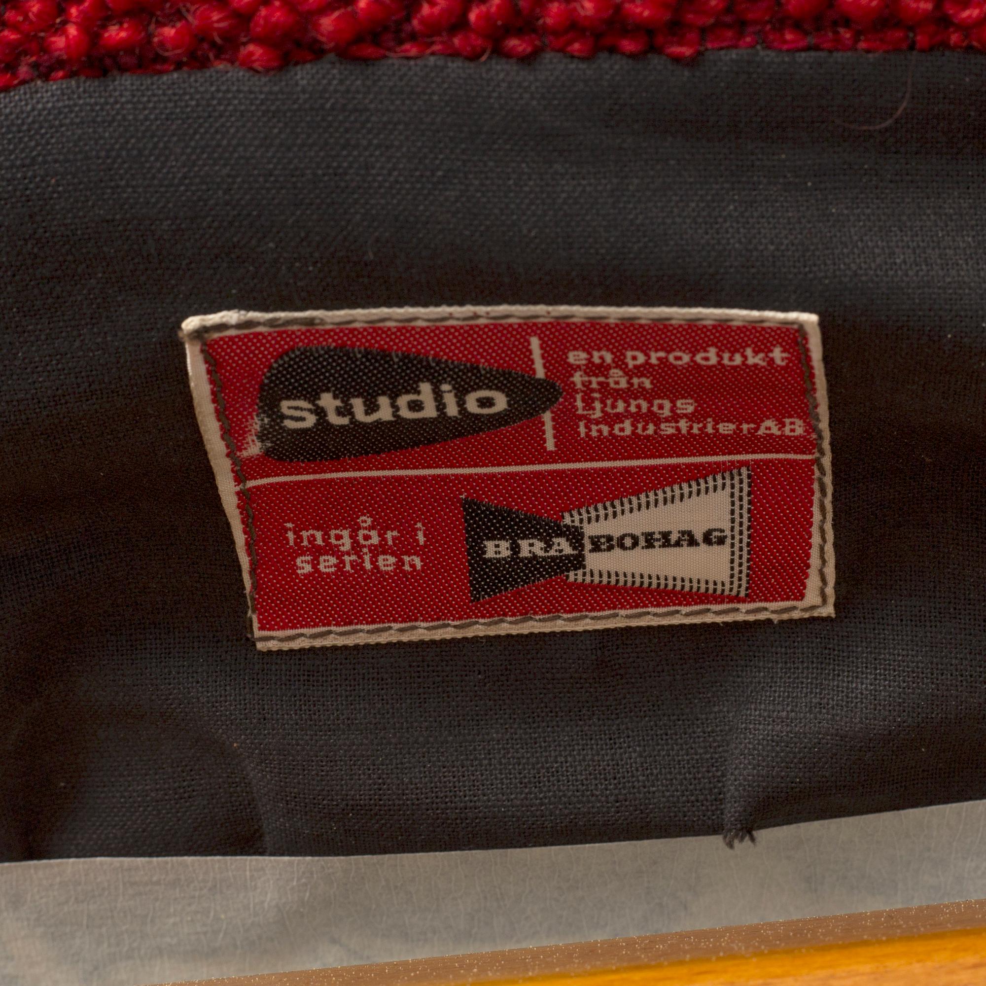 ALF SVENSSON, an easy chair and stool, "Studio", Ljungs industrier AB, Bra bohag. 1950s/60s.