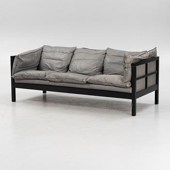A lether sofa, later part of the 20th Century.