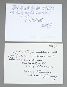 PARTI AUTOGRAFER, 31 st, bla Christiaan Barnard, Anton Nilsson Amathea-mannen, Liv Ullman.