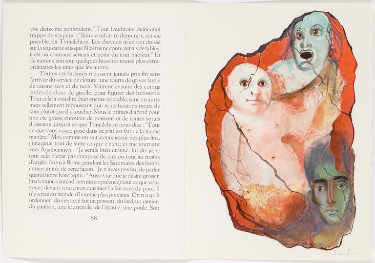 LEONOR FINI, a set of ten signed coloured lithographs, "Satiricon", nr 131, 1970.