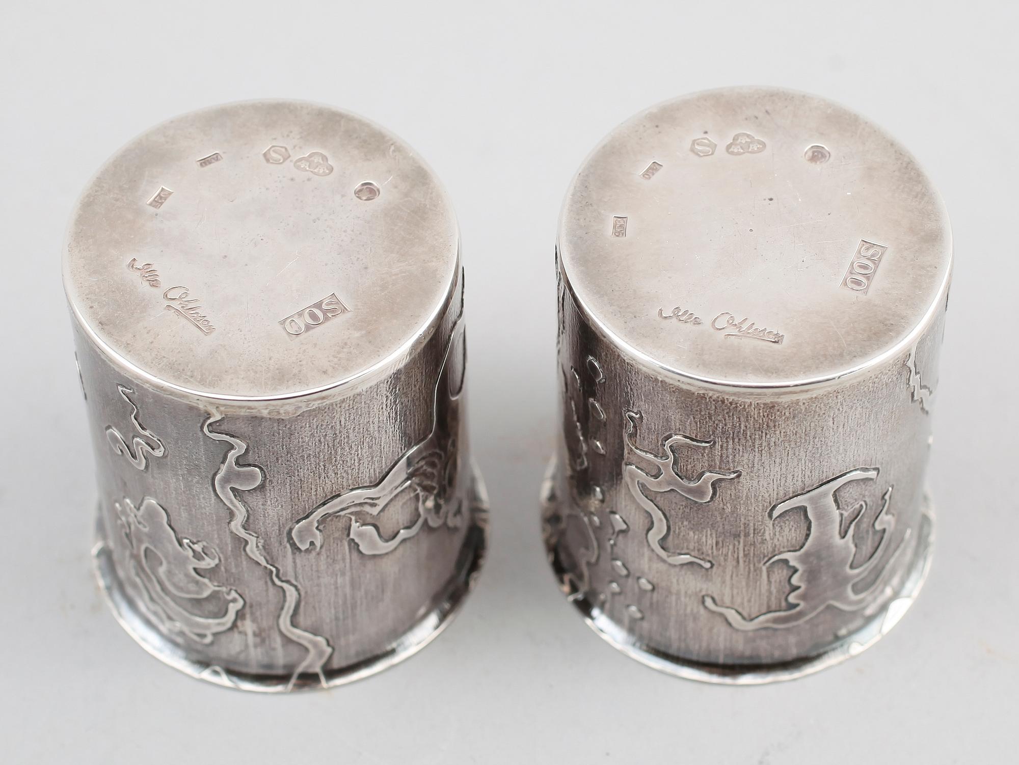 BÄGARE, 1 par, silver, Olle Ohlsson, Stockholm 1975. Vikt ca 153 g.