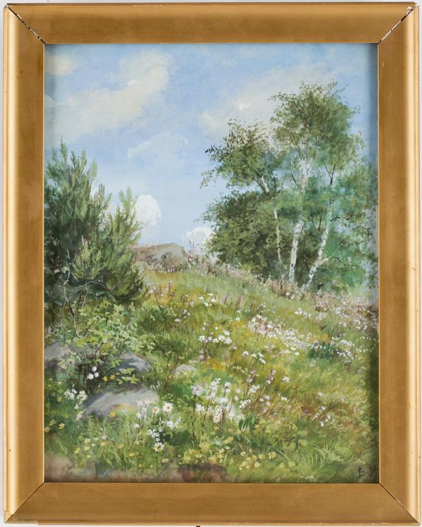ANNA BILLING, akvarell på papper, monogramsign o dat -92.