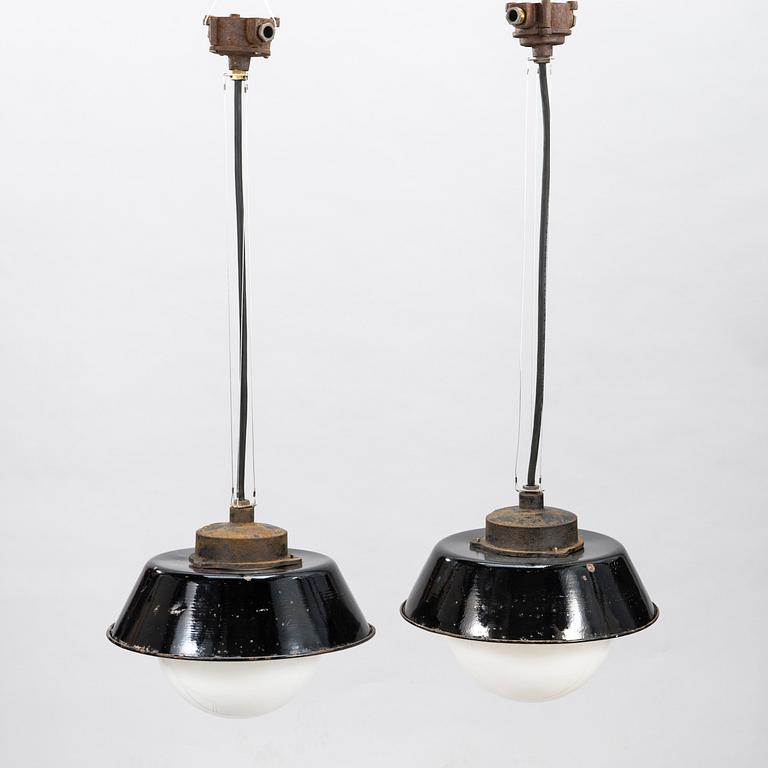 PAAVO TYNELL, Two 1930's '2521-53' industrial light for Taito Finland.